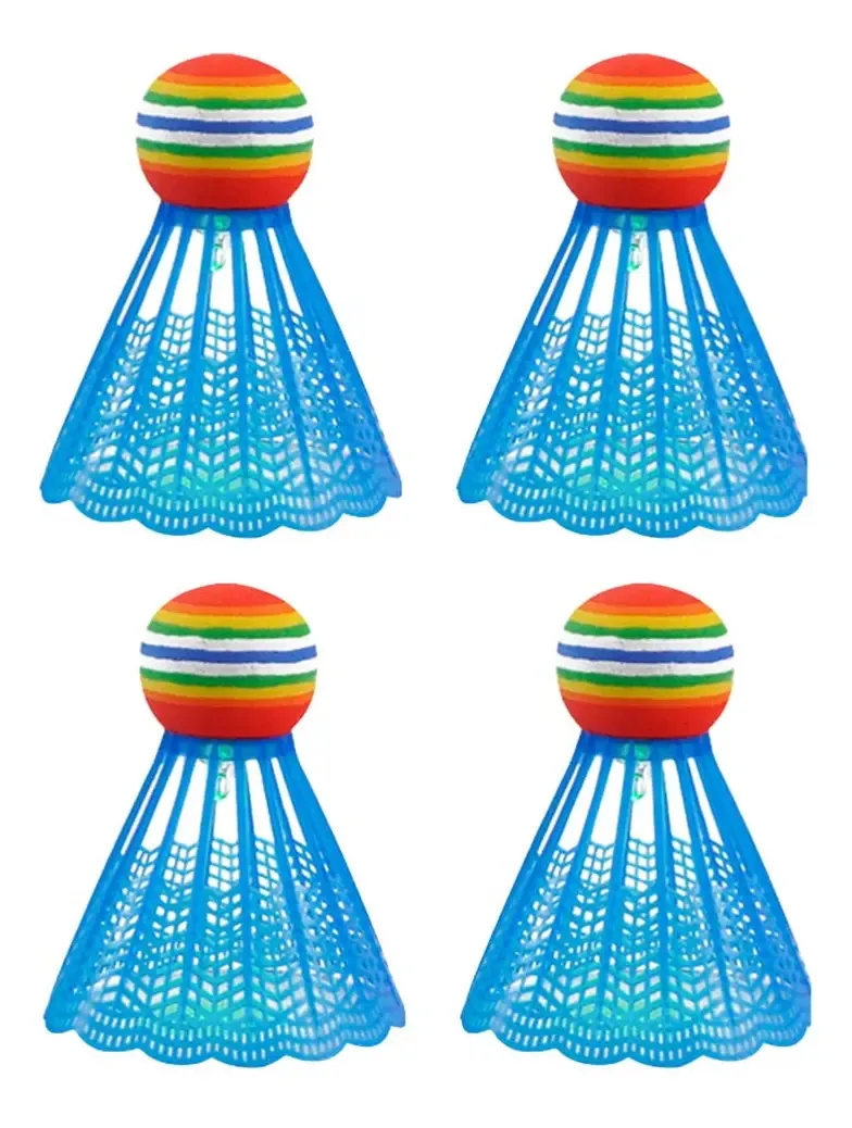 Besportble - 4 Petecas de Badminton com LED que Brilham no Escuro, Design de Pássaro, Cor Azul