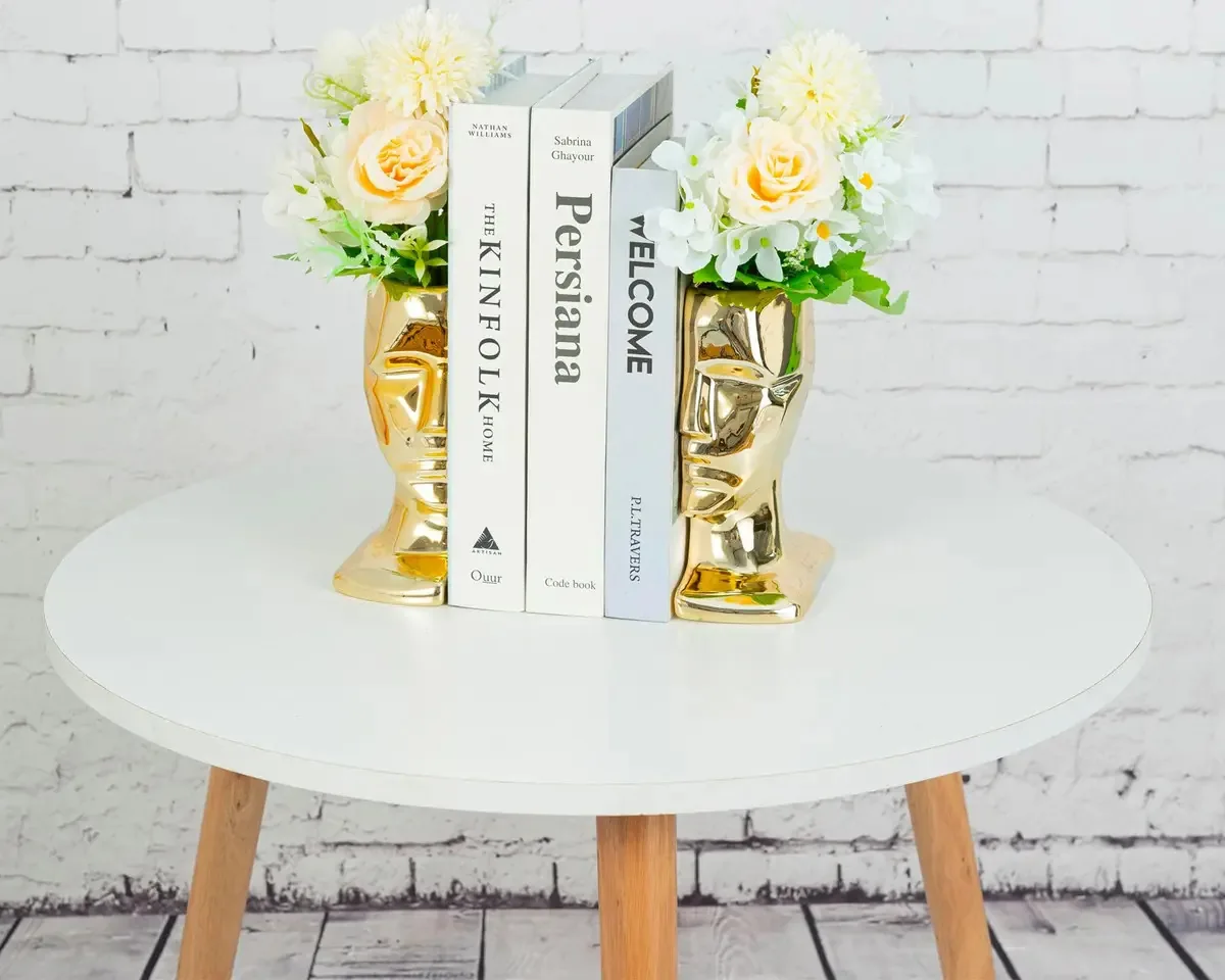 Suportes Para Livros Decorativos De Ouro Brilhante Boihegu