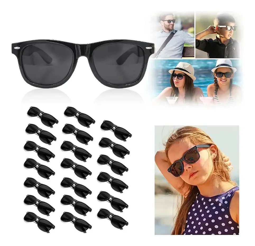 Caixa de 20 lentes pretas retrô baratas | Venda por atacado ou para fazer negócios