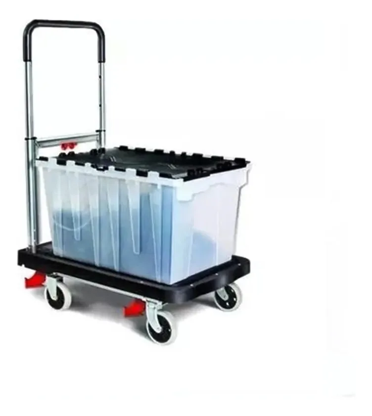 Carrinho Plataforma Dobrável LuxHair 150kg 4 Rodas Silicone Compacto