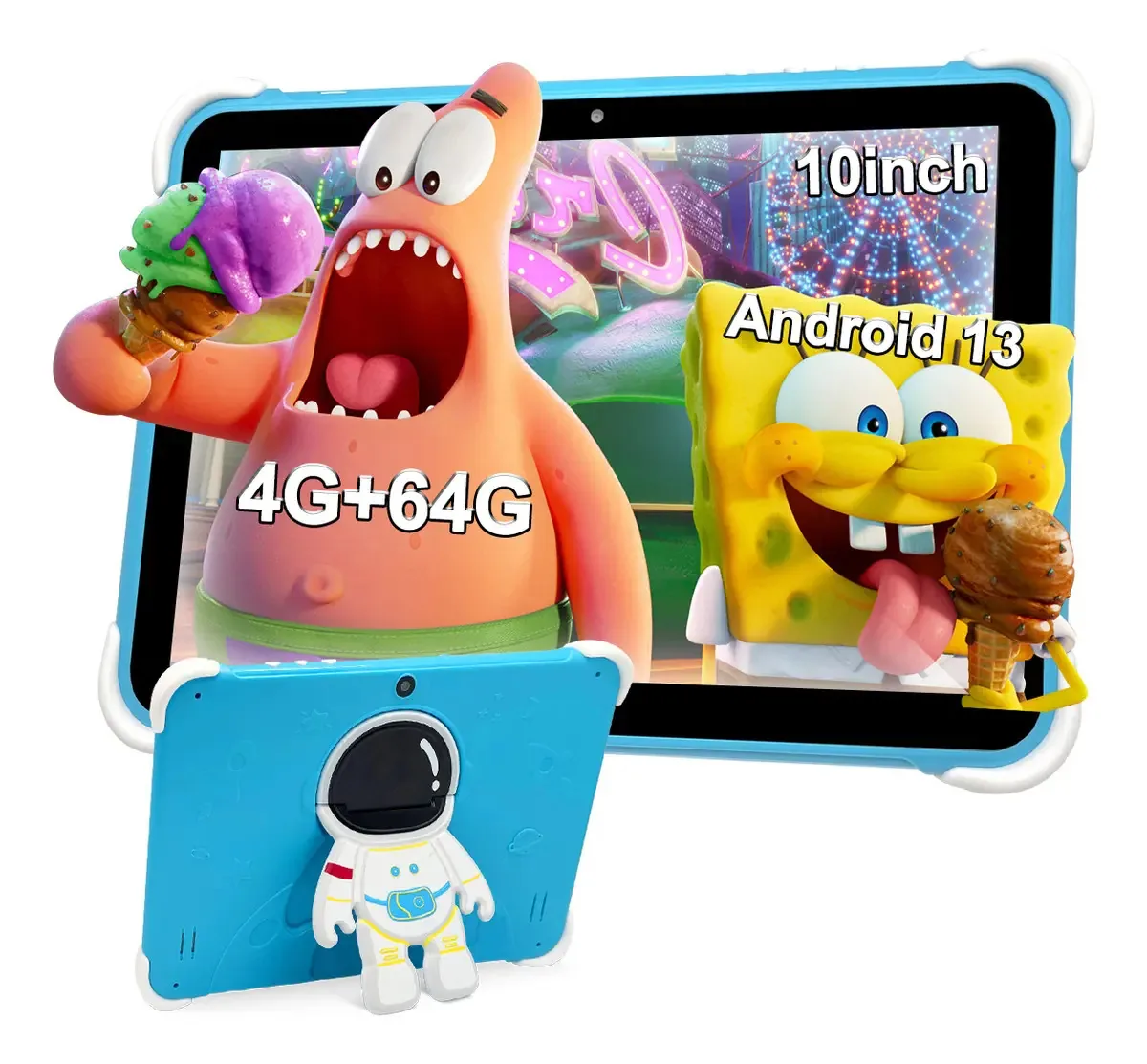 Tablet Xiangshan Blue Kids 10" Android, 64 GB, 4 GB de RAM, modelo: Artisul, sem rede móvel, conectividade Wi-Fi e Bluetooth