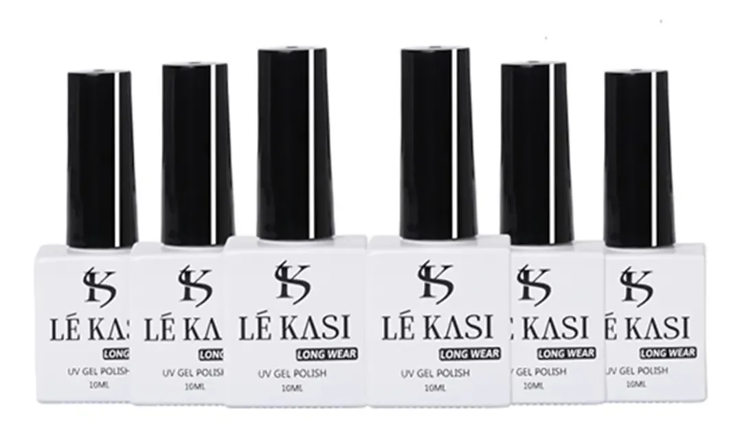 Linha De Gel Semipermanente Lé Kasi 6 Esmaltes Para Unhasuv D Cor Wgel-d