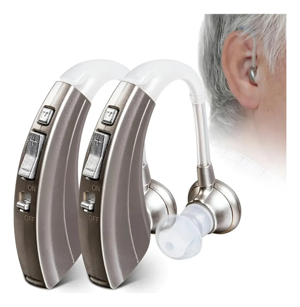 Amplificador auditivo Britzgo BHA-220d, design moderno e