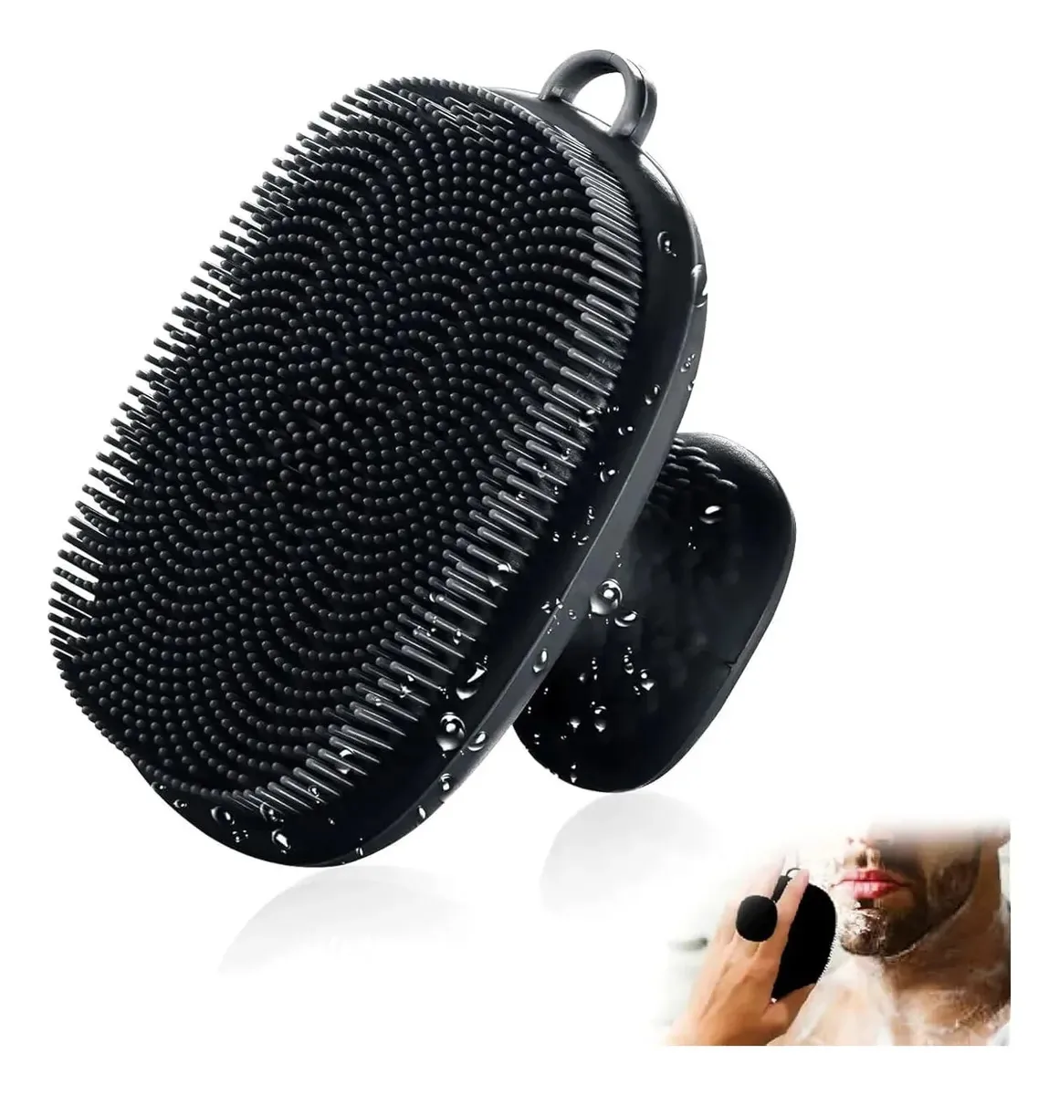 Escova facial de silicone impermeável para limpeza