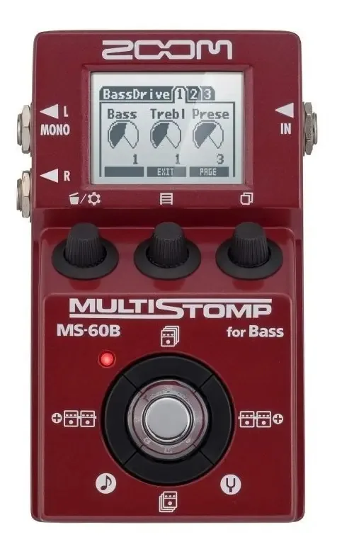 Zoom Pedal De Efeitos Para Baixo Ms60b Cor Vermelho