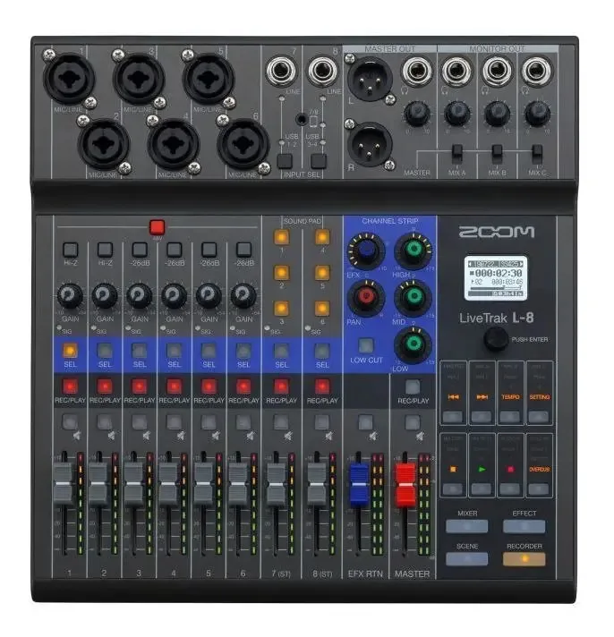 Zoom Livetrak L-8 - Mixer Digital Interface Usb Podcast Live