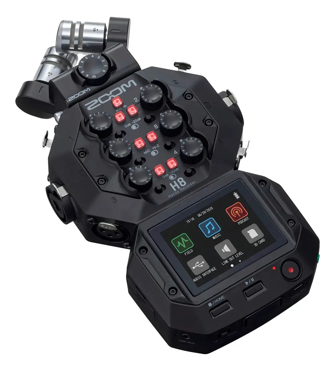 Gravador De Áudio Zoom H8 Com 8 Entradas E 12 Trilhas/track Cor Preto
