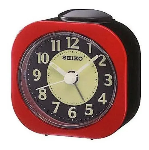 Despertador Seiko Qhe121r cor vermelha