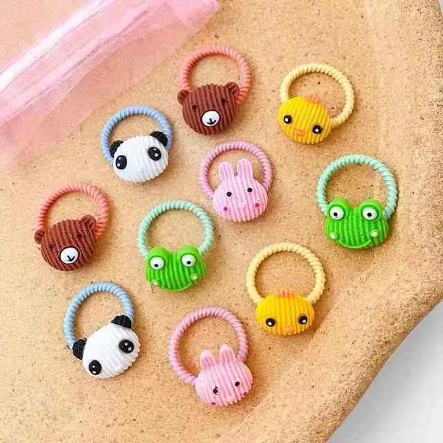 Kit Mini Elásticos De Cabelo Infantil 2cm Com 10 Unidades Cor Animais Animais