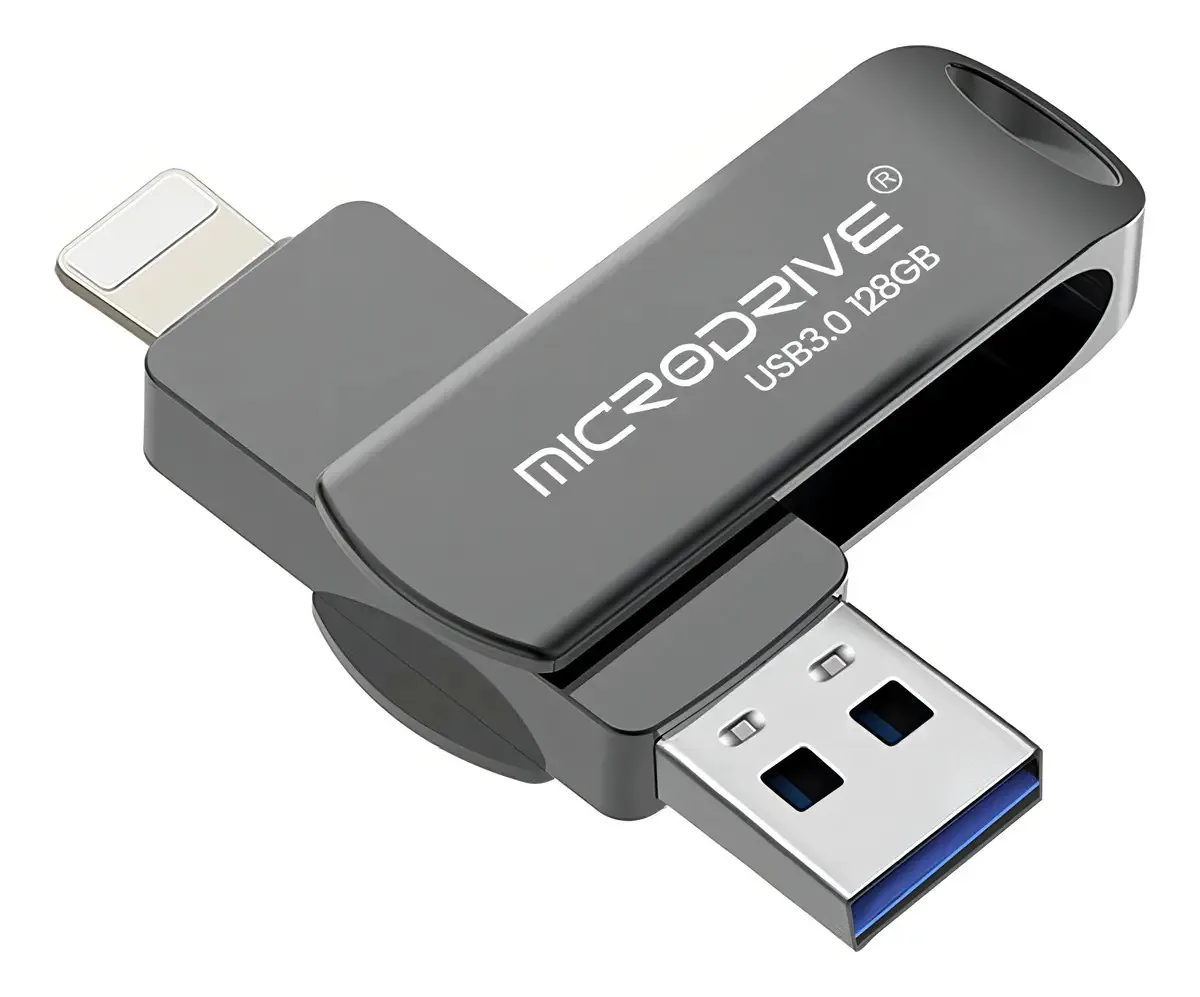 Pendrive MicroDrive 128GB USB 3.0 Cinza Alta Velocidade