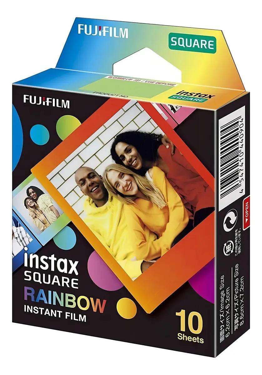 Caixa De Filmes Instax Square Rainbow X 10
