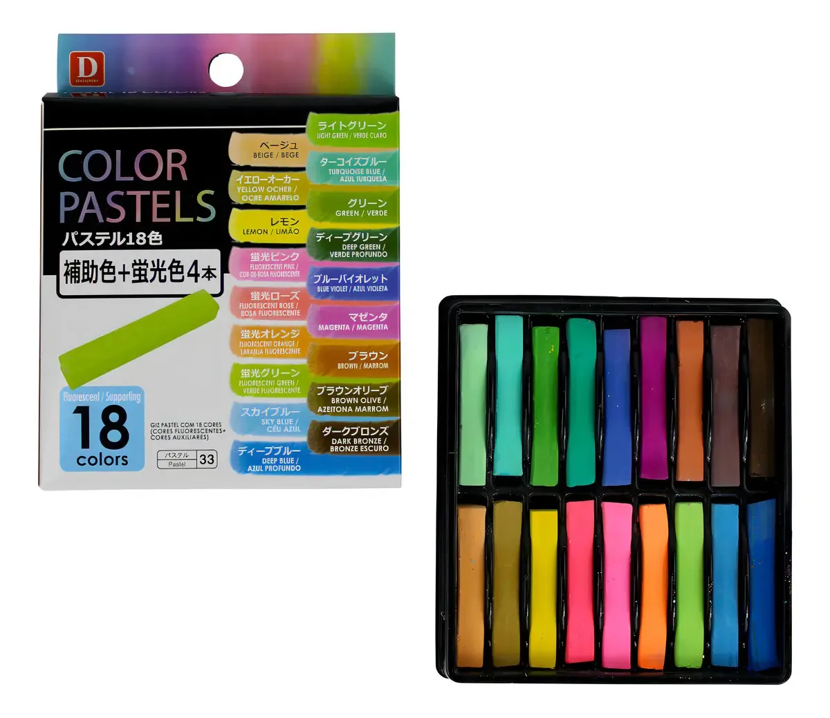 GIZ PASTEL SECO COM 18 CORES - TAM: 10,4X13,7CM