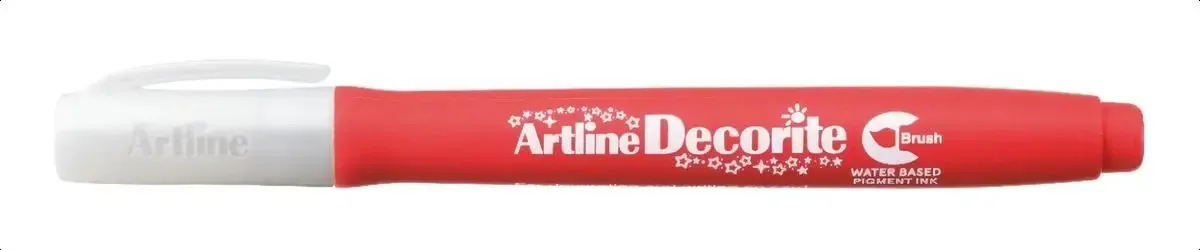 Marcador de pincel Artline Decorite, cores básicas e tons pastéis, vermelho