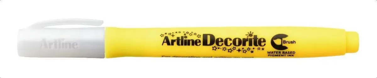 Marcador de pincel Artline Decorite, cores básicas e tons pastéis, amarelo