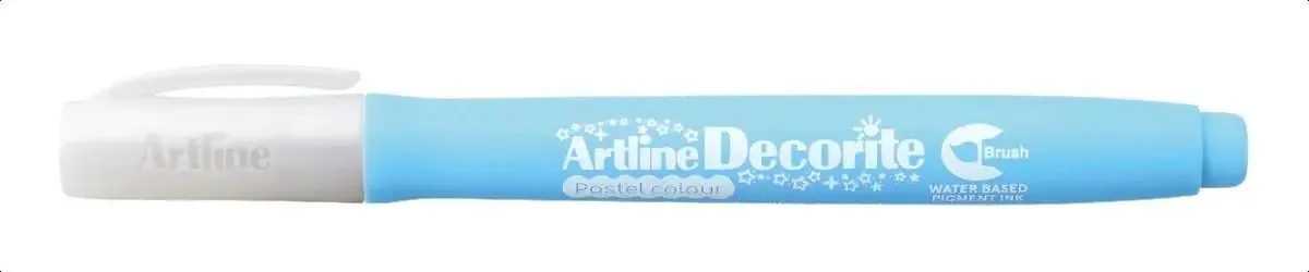 Marcador de pincel Artline Decorite, cores básicas e pastéis, azul pastel