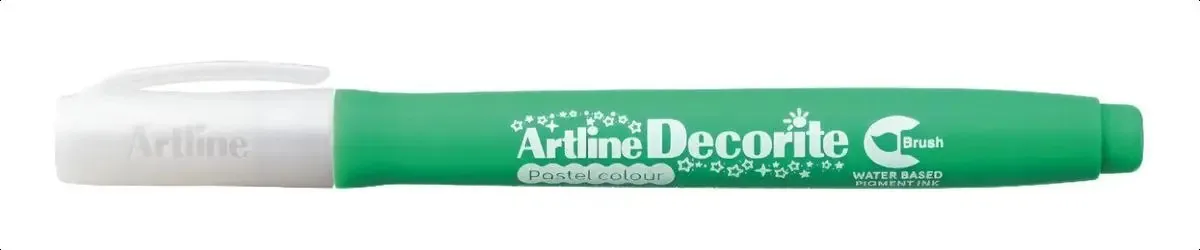 Marcador de pincel Artline Decorite, cores básicas e pastéis, verde pastel