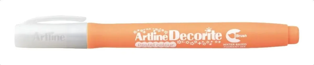 Marcador de pincel Artline Decorite, cores básicas e pastéis, laranja pastel
