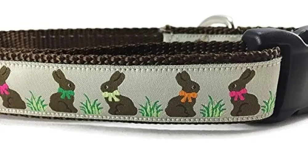 Coleira para cães, design canino, coelhinho da Páscoa, 1 polegada D