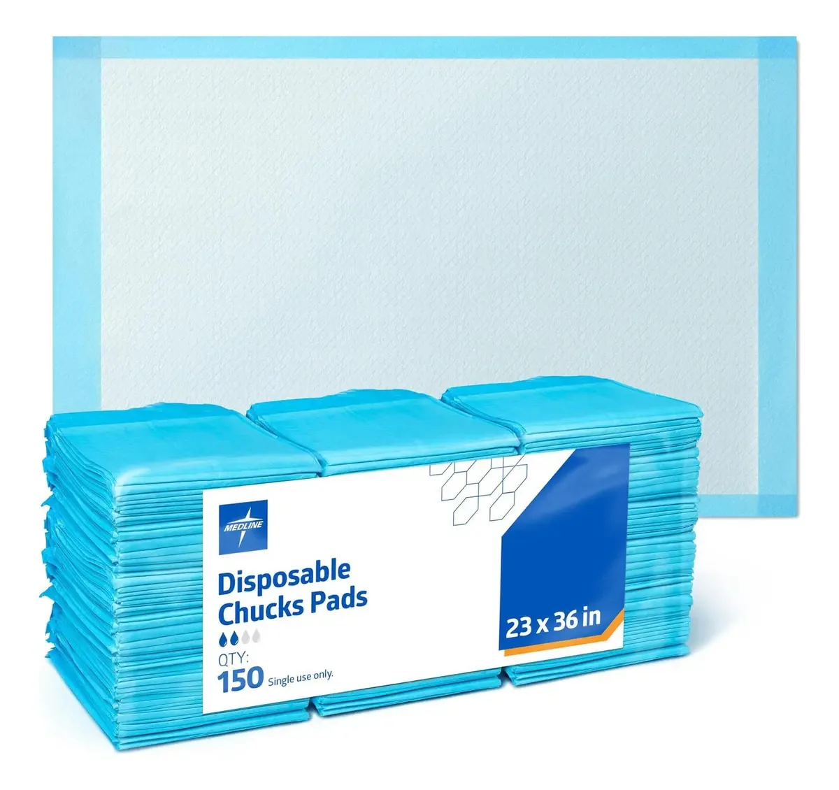 Almofada De Absorção Moderada Medline, 23 X 36, 150 Recuento