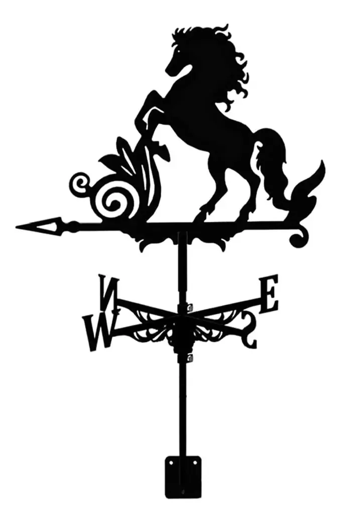 Cata-vento, Cata-ventos Cata-vento Cavalo De Aço Inoxidável Cata-vento Pintura Em Spray Preta Cata-vento Abrigos Ao Ar Livre Pátio De Ferro Telhado Celeiros Decoração Pátio Indicando A Direção Do...