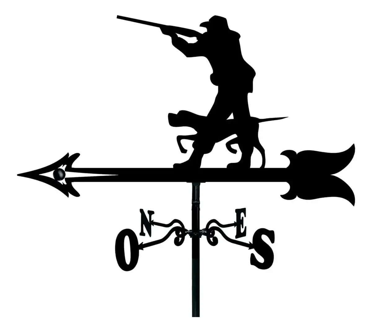 Dekoq Veleta, Veletas Hunter Metal Wind Vane Vintage Weather Vane Indicadores De Direção Do Vento Ao Ar Livre Jardim Ao Ar Livre Gramado Farm Yard Suporte De Metal Weathervane