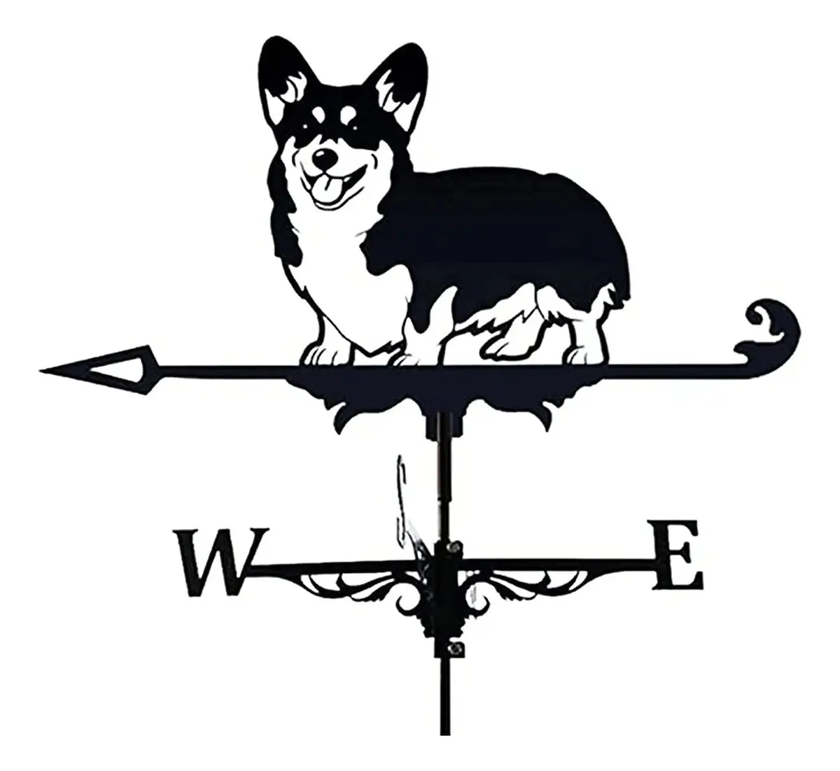 Dekoq Cata-vento, Cata-ventos Cata-vento Feito à Mão Para Jardim De Cães, Cata-vento De Telhado De Ferro Forjado, Suporte De Metal, Cata-vento Para Gramado De Jardim Ao Ar Livre