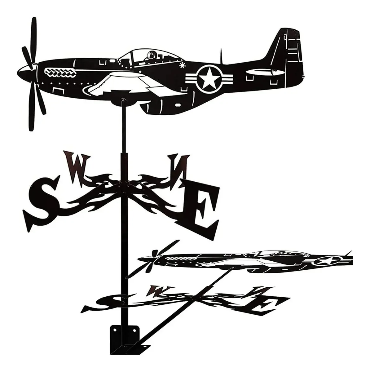 Dekoq Cata-vento, Cata-ventos de Metal com Enfeite de Águia Careca, Estaca de Jardim, Cata-vento, Indicador de Direção do Vento para Telhado, Pátio, Decoração