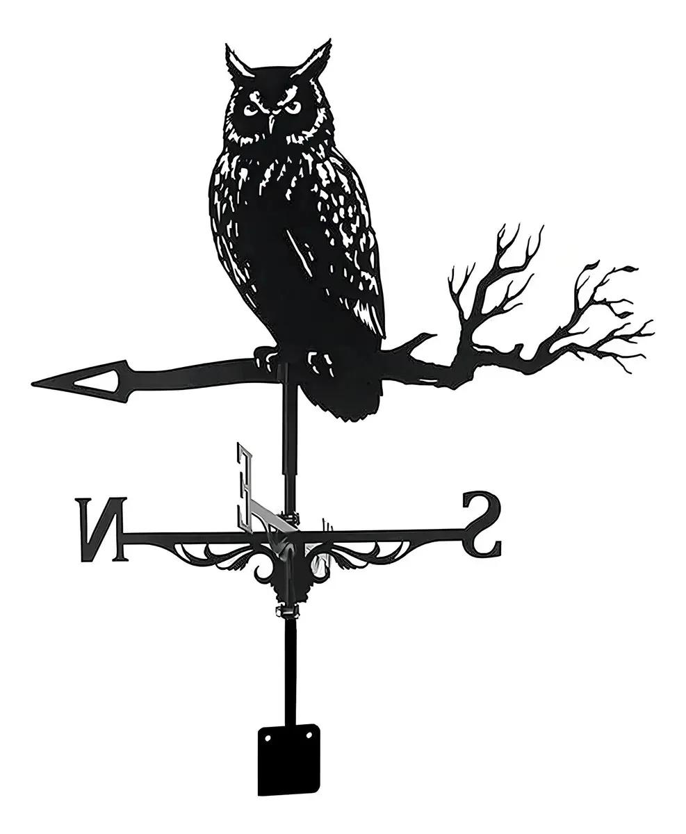 Dekoq Cata-vento, Cata-ventos Cata-vento De Coruja Para Montagem No Telhado, Cata-vento De Aço Inoxidável, Indicador De Direção Do Vento, Cata-ventos Retrô Para Jardim, Pátio, Pérgulas