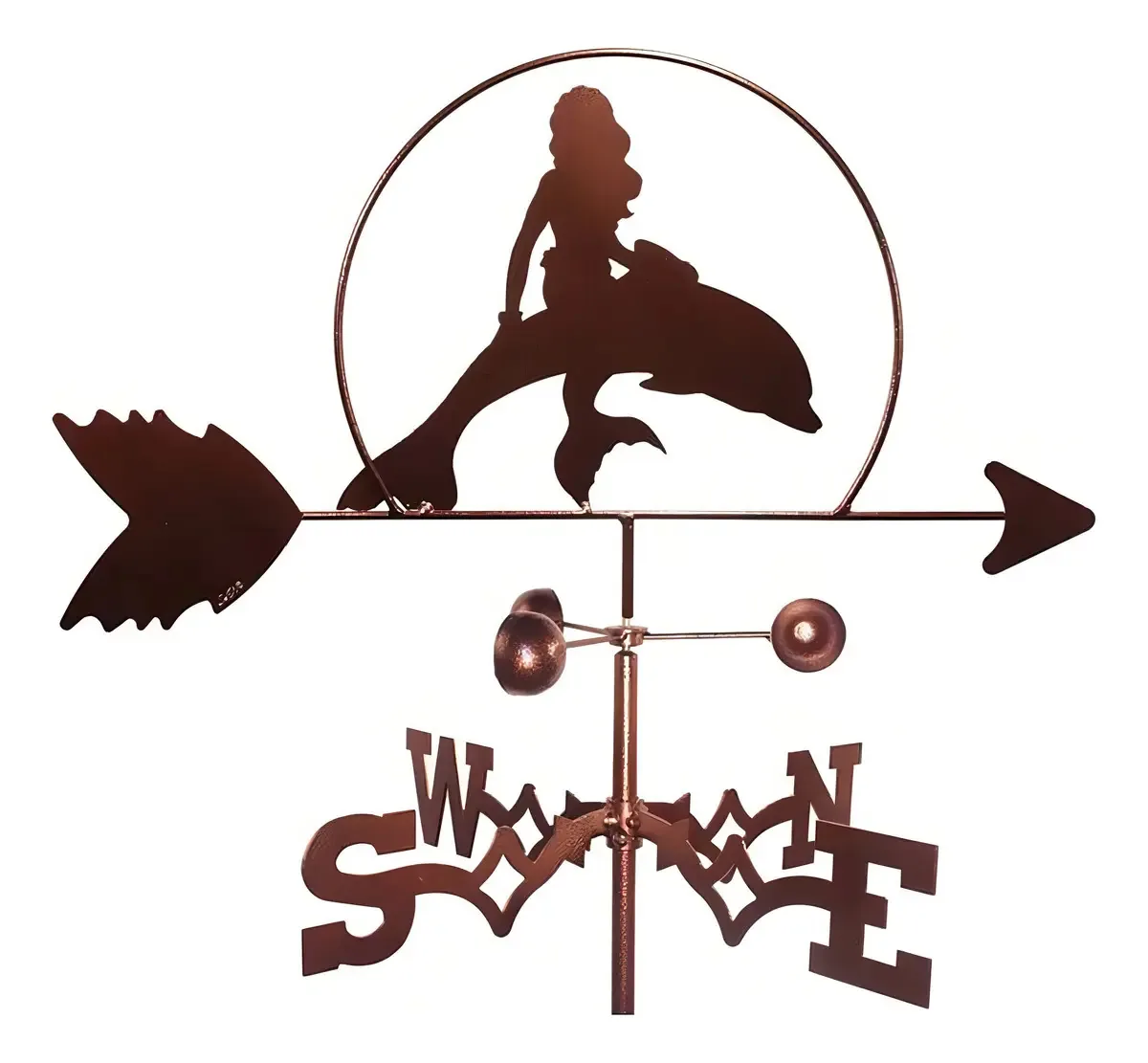 Cata-vento, Cata-ventos Mermaid Weathervane Design Tradicional Casa de Campo Conjunto de Indicadores de Direção do Vento de Ferro Para a Decoração do Jardim do Telhado