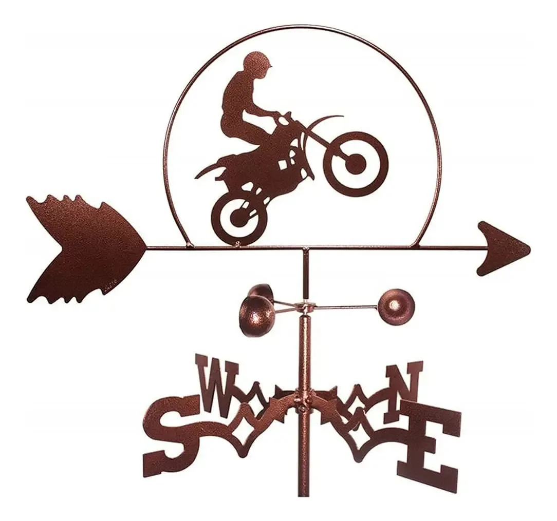 Dekoq Cata-vento, Cata-ventos Cata-vento De Metal, Pintura Em Spray De Aço Inoxidável, Indicador De Direção Do Vento, Usado Para Decoração De Telhados De Jardins E Fazendas, Metálico, Motocicleta