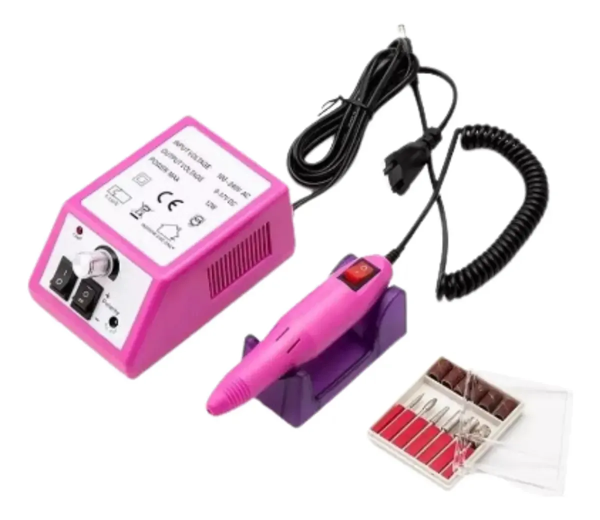 Kit profissional de manicure e pedicure para unhas esculpidas em torno rosa