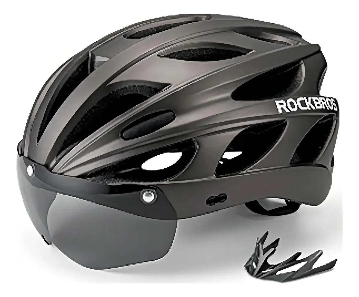 Capacete Ciclismo Ultraleve Viseira Cinza Rockbros