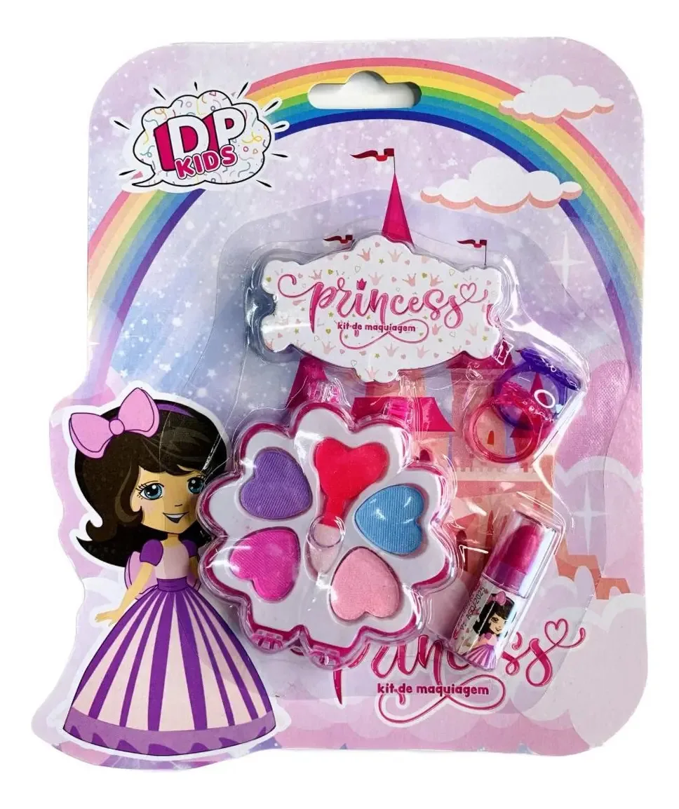 Kit Maquiagem Infantil Dapop - Sombras, Batom E Anéis