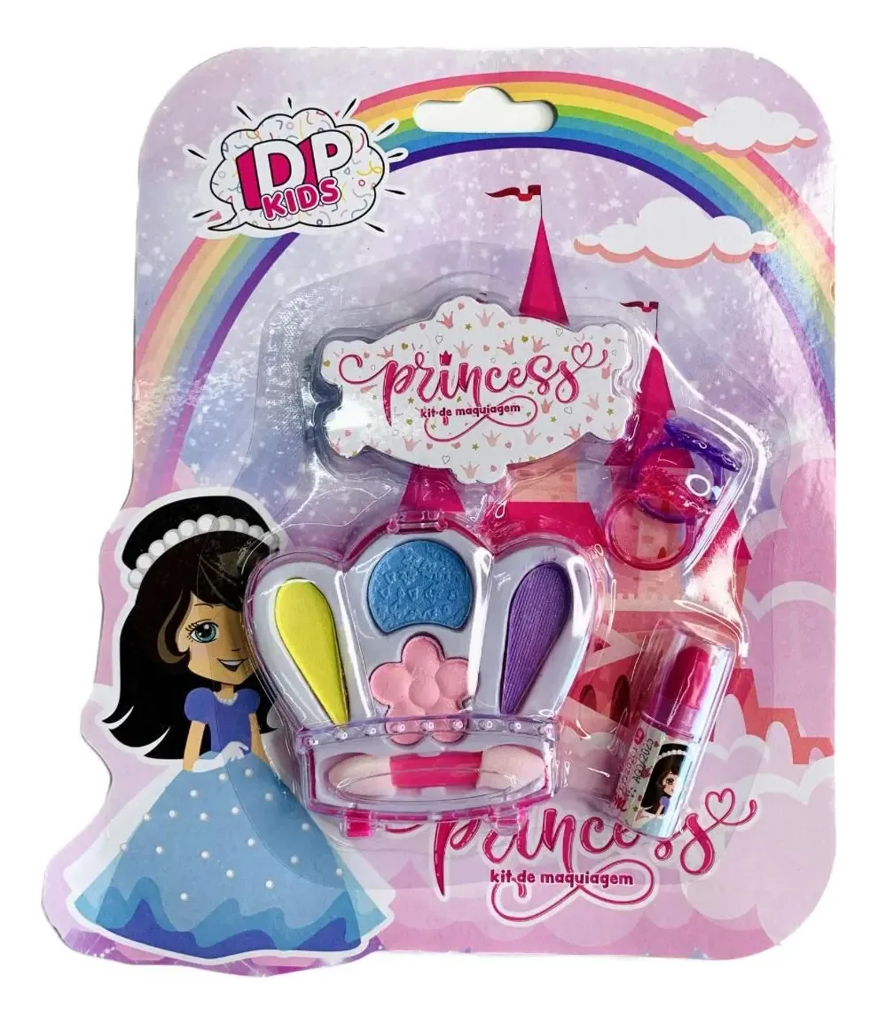 Kit Maquiagem Infantil Dapop Dp Kids + Sombras, Batom, Anéis
