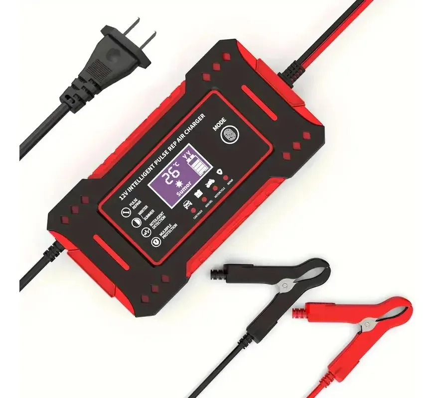 Carregador de bateria inteligente Tuomo 12V 6A para motocicleta, carregador de bateria de carro inteligente, baterias de motocicleta, carregador de bateria 12V 6A