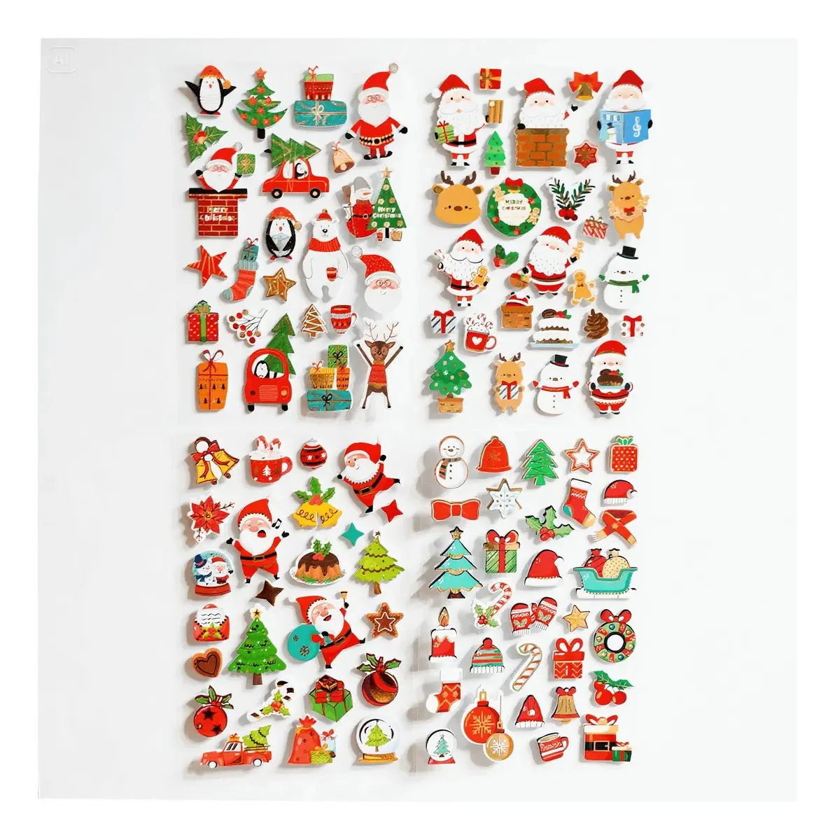 Kit Calcomanías Navideñas Para Regalos Fiestas Escuela - Adesivos Decorativos De Navidad Árbol De Papá Noel Adhesivos Seguros Manualidades Infantiles Actividades Escolares