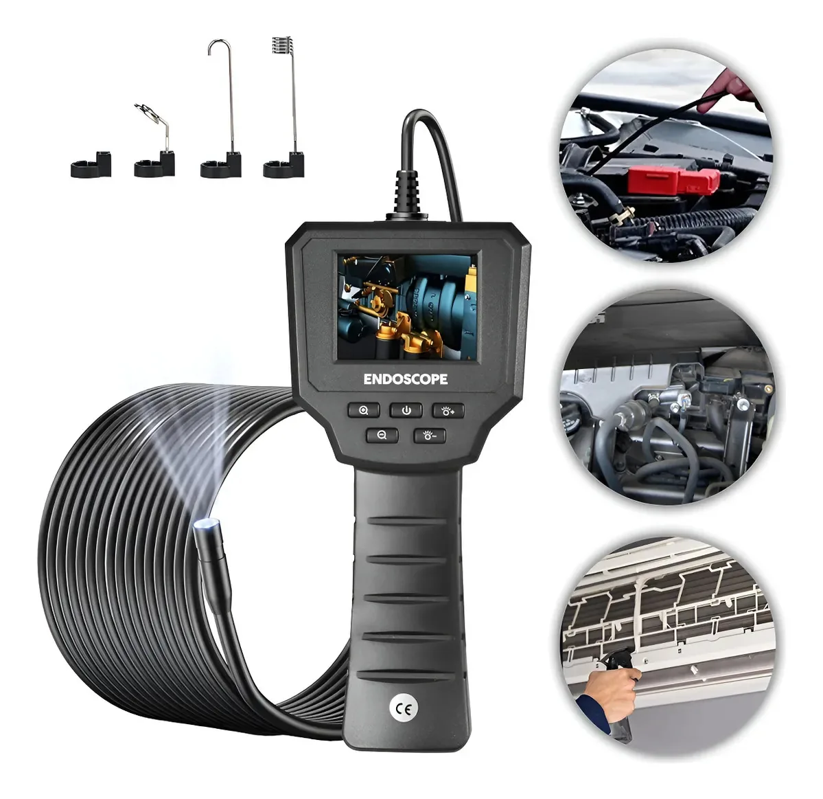 Endoscópio 5m Câmera Diagnóstico Automotivo Oficina Tela 2.4