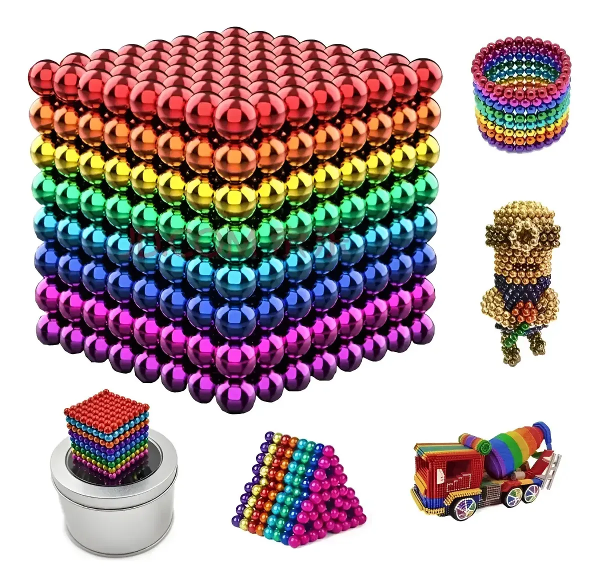 Brinquedo De Quebra-cabeça Folvirex® Magic Magnetic Cube 216 5mm