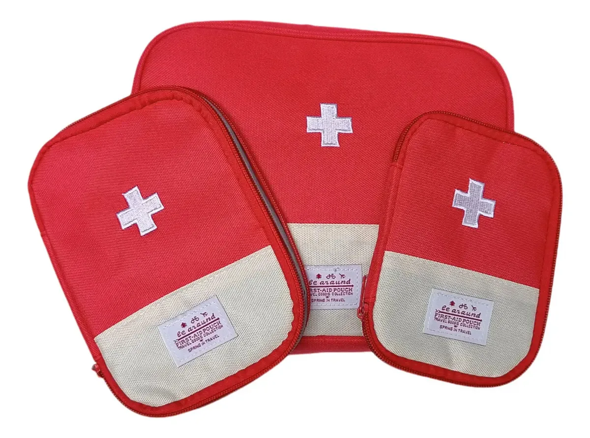 Conjunto de 3 kits de primeiros socorros portáteis à prova d'água para casa, escritório, carro e viagens