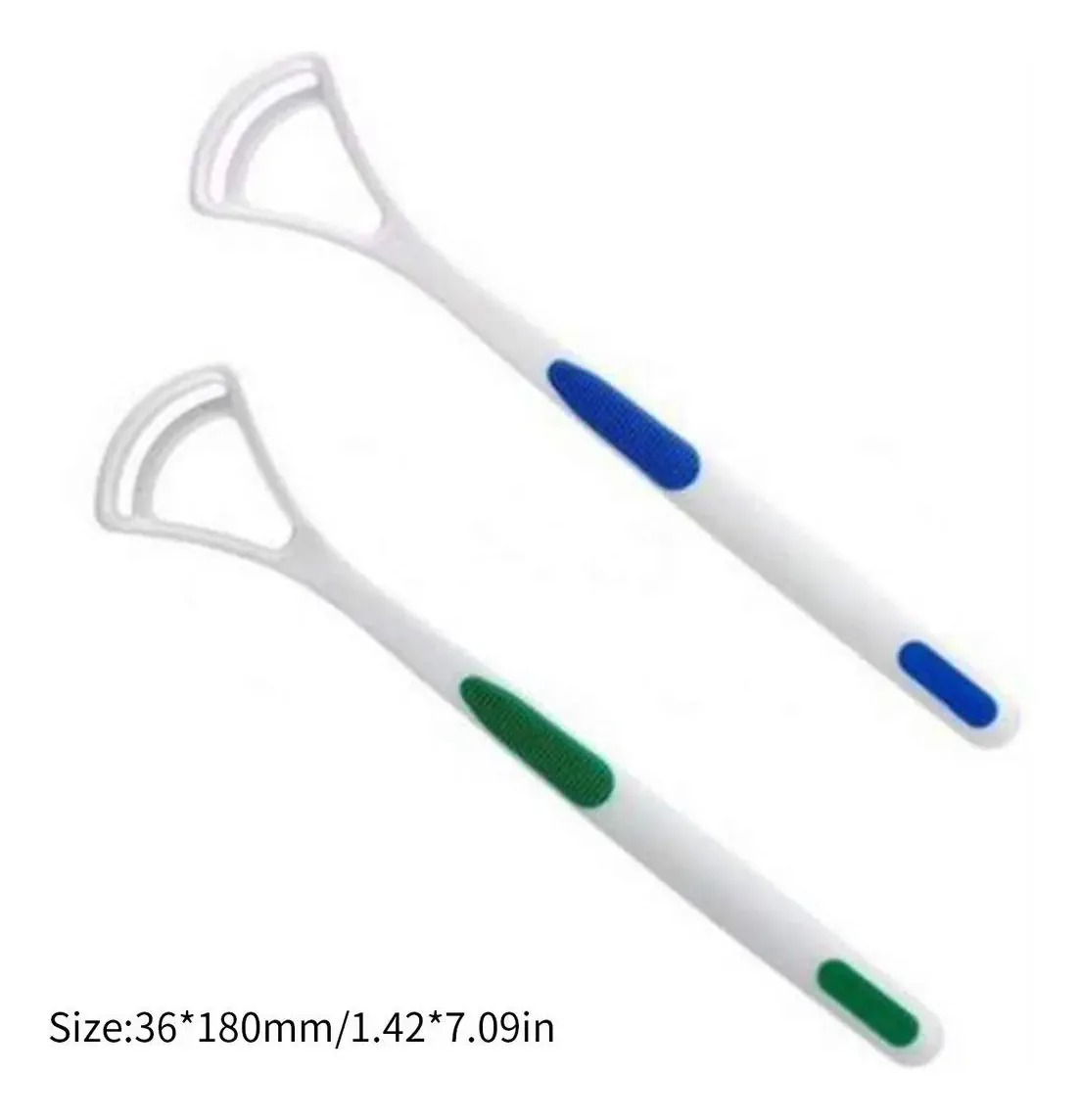 Raspador de língua Contiman, ferramentas de higiene bucal, cuidado oral, plástico, limpador de língua, escova de limpeza, mantenha o hálito fresco, antibacteriano, 2 unidades