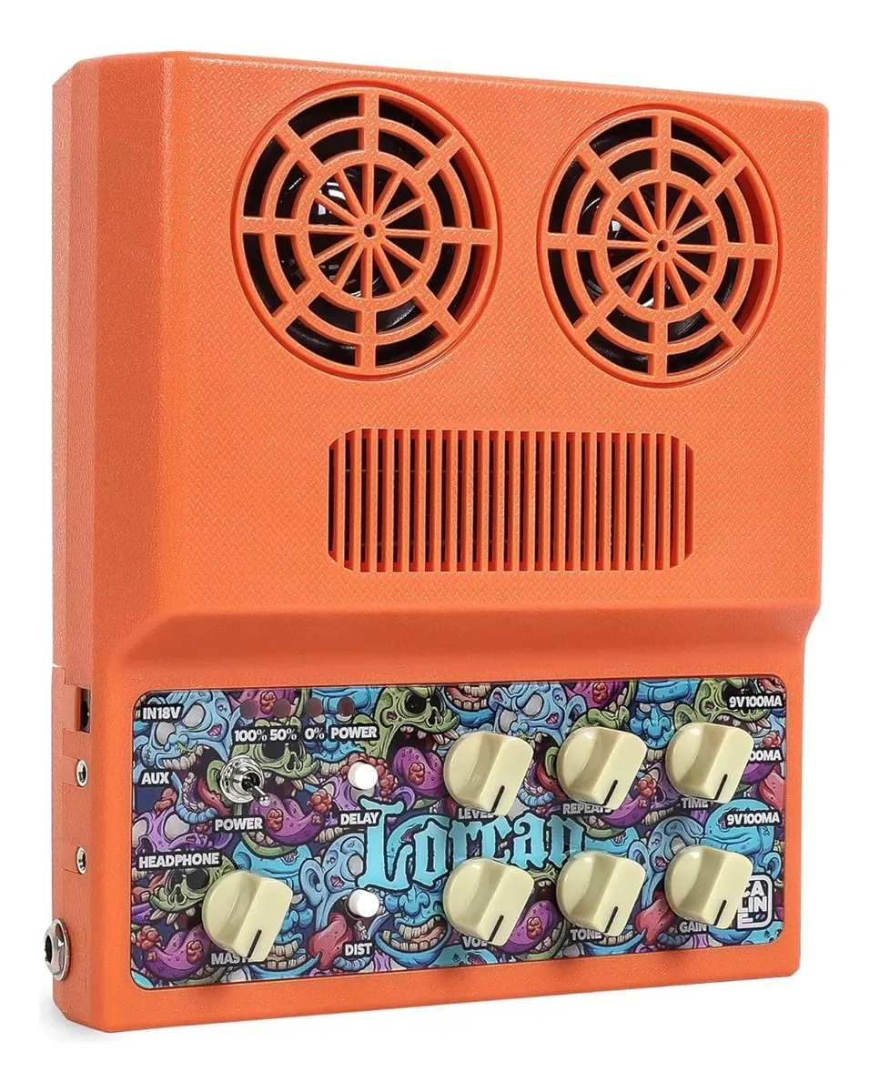 Amplificador de guitarra portátil de 20w com Bluetooth e laranja