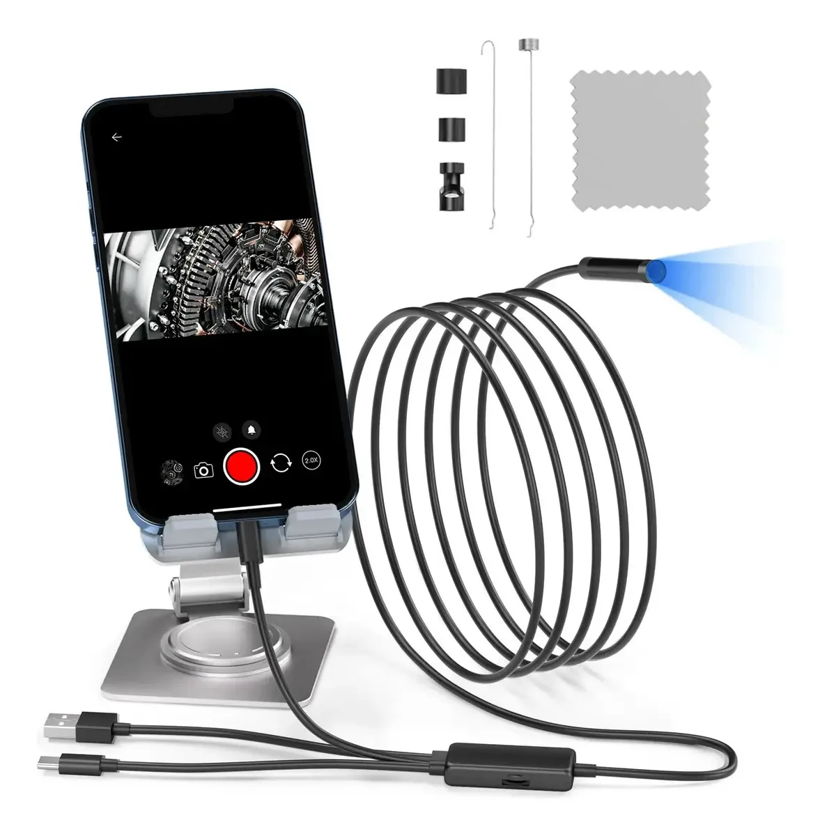 Endoscópio HD 3 em 1 para USB/C/iPhone 1080p Ip67
