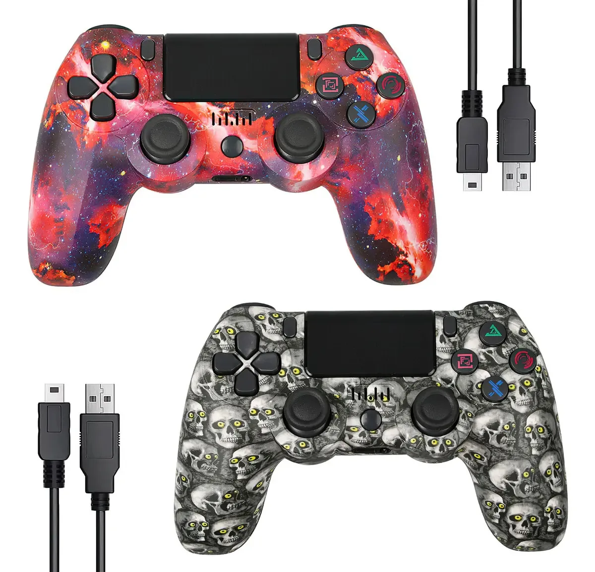 2 controladores sem fio compatíveis com console de jogos e PC, cor vermelha