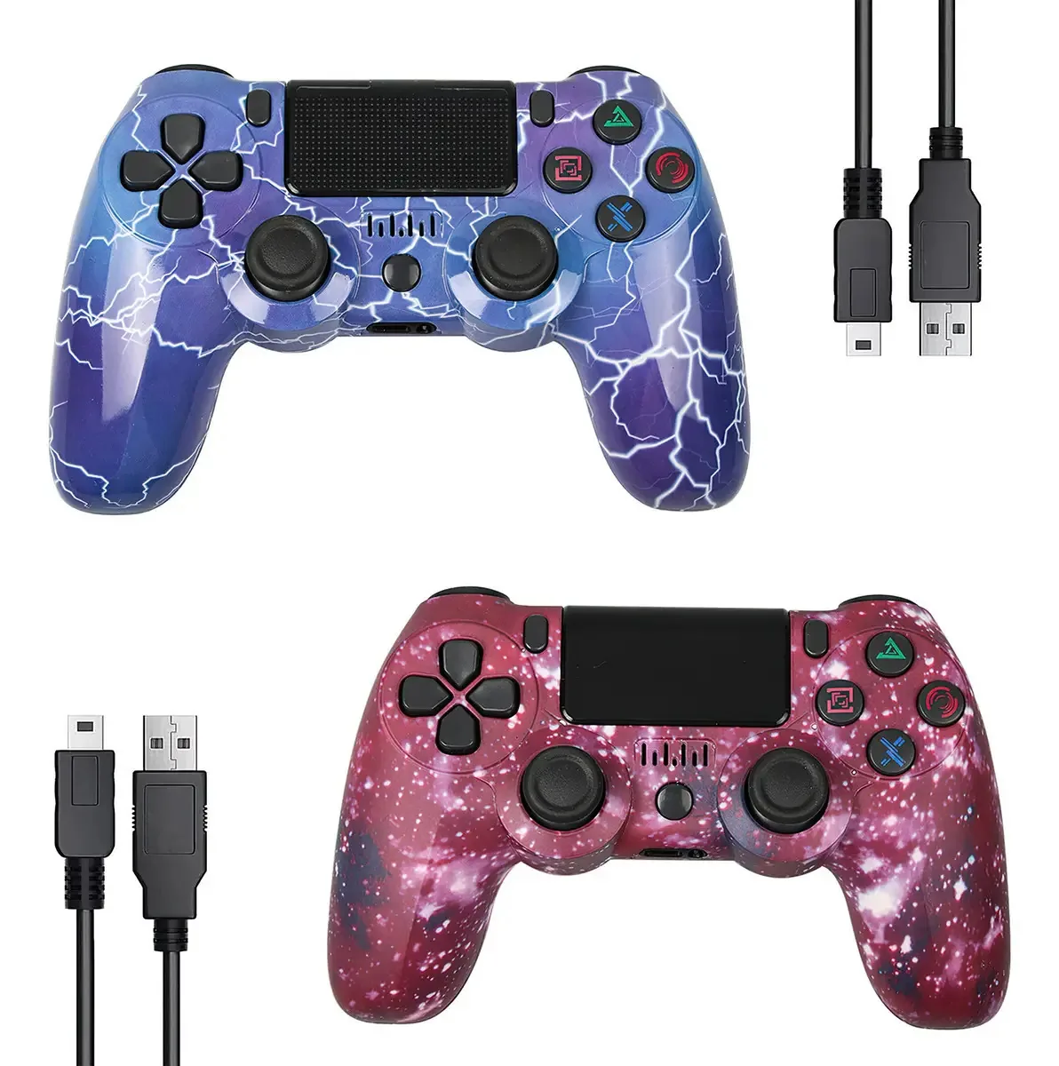 2 controladores sem fio compatíveis com console de jogos e PC, cor azul
