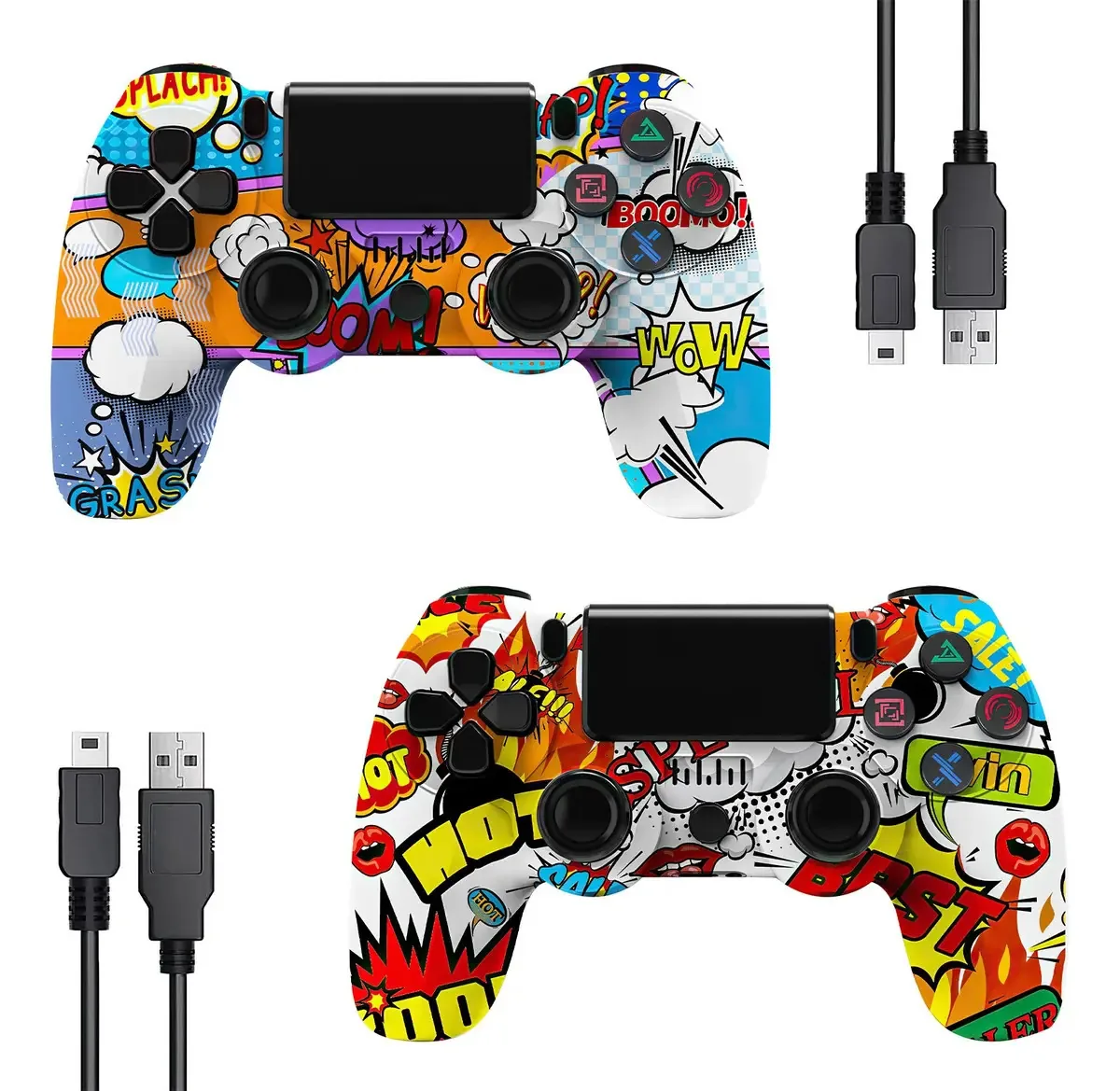 2 controladores sem fio compatíveis com console de jogos e PC, cor amarela