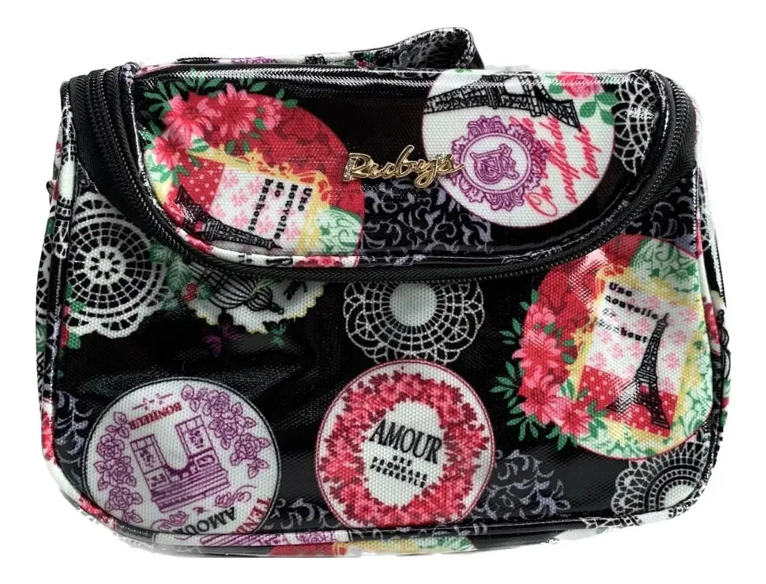Necessaire Ruby's | Preto | Poliéster | 12,5x23x16 Cm