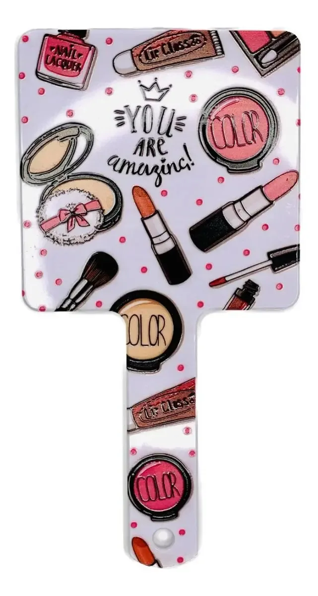 Espelho Quadrado - Estampas Variadas - 23,2 Cm - Maquiagem
