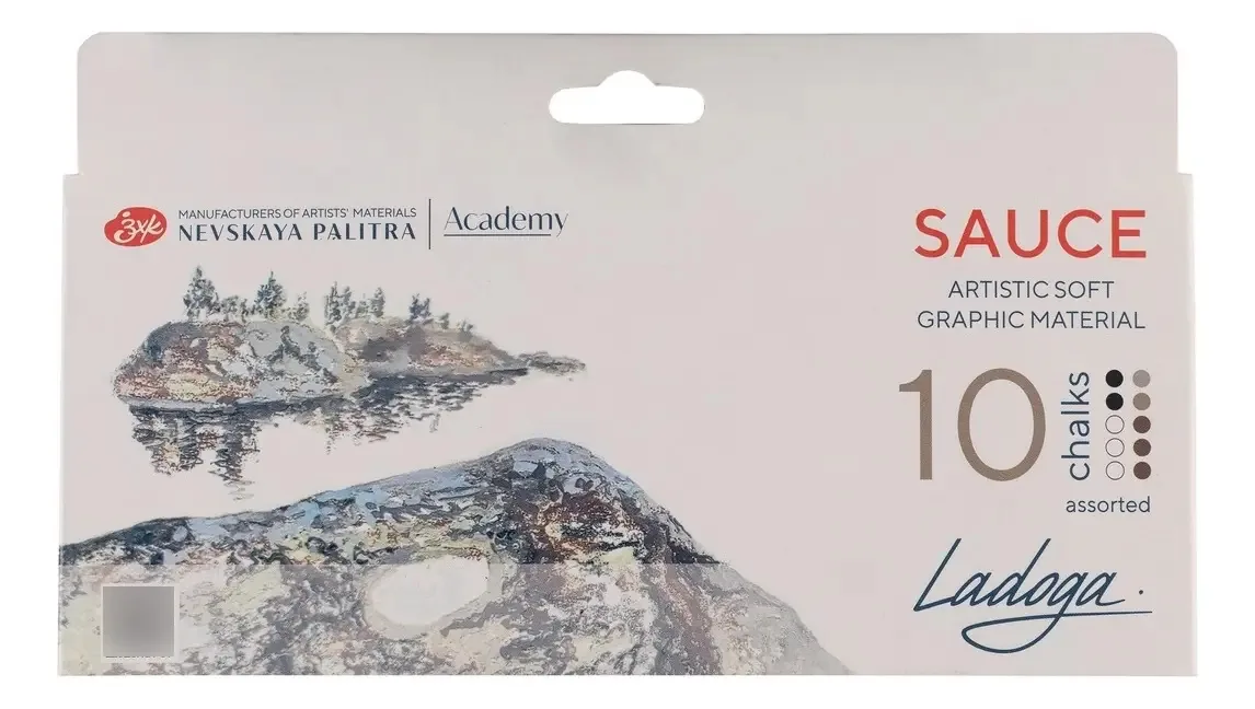 Pastéis profissionais de giz com molho e carbono Ladoga X 10 U