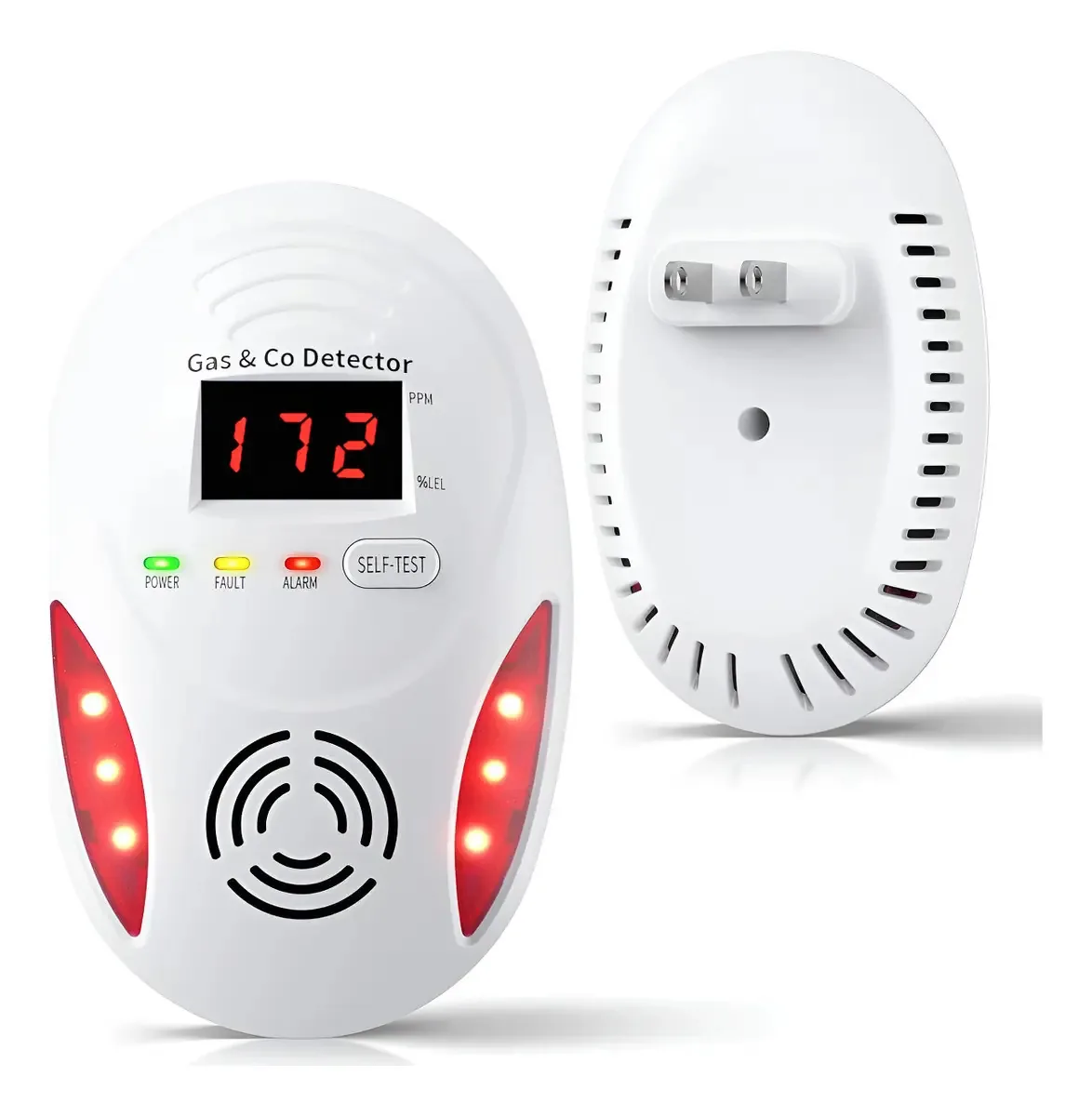 Detector 2 em 1 de monóxido de carbono e gás natural