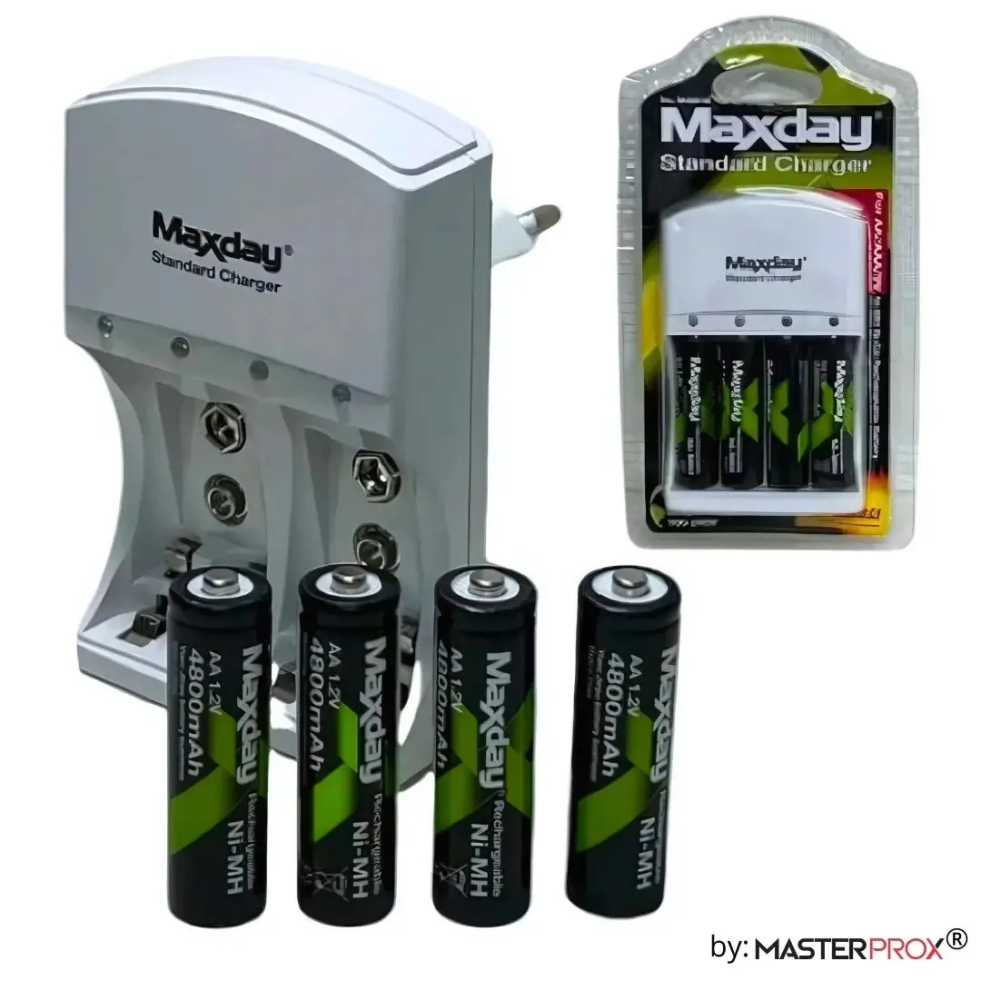 Carregador padrão Maxday original do carregador de bateria AA Master Prox®